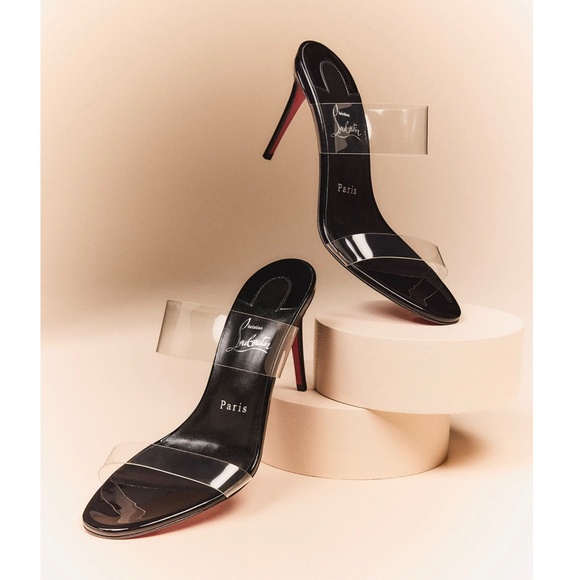 Louboutin Just Nothing Clear Red Sole Slide Sandals US7 / 37EU - Picture 7 of 8